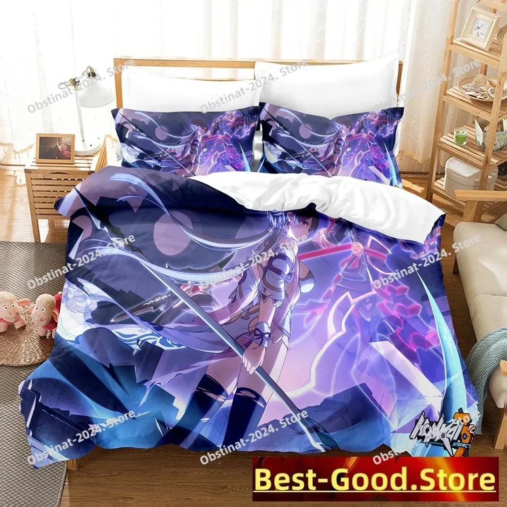 3D Print 2014 Honkai Impact 3 Bedding Set Single Twin Full Queen King Size Kawaii Boys Bed Set Teenager Bedroom Duvetcover Sets