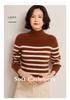 Lekasha Women's European-Style Cashmere Striped Knit Sweater - Long-Sleeved Autumn/Winter Pullover