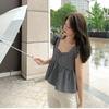 Plaid Ruffled Sleeveless Cropped Top for Women - Slimming, Sweet, Stylish Summer Vest