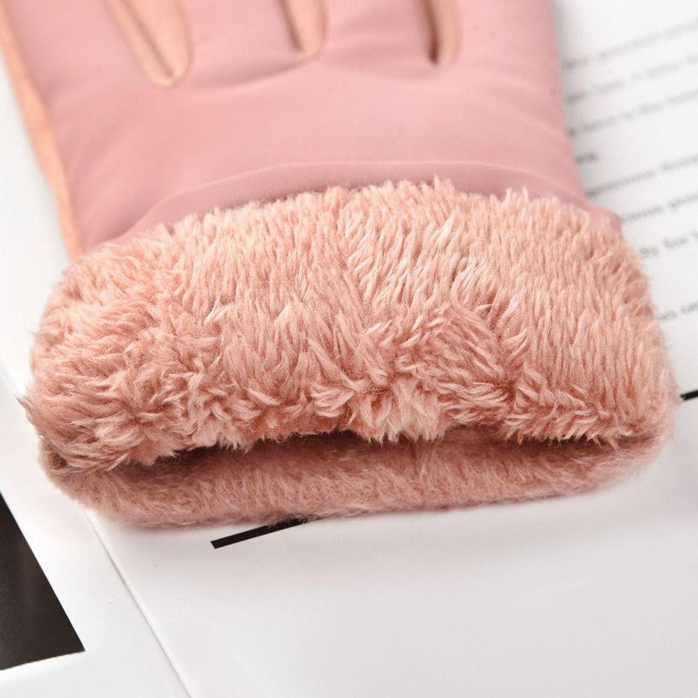 Driving Gloves Outdoor Sport Fleece Furry Warm Mitts Thick Plush Full Finger Mittens Women Gloves