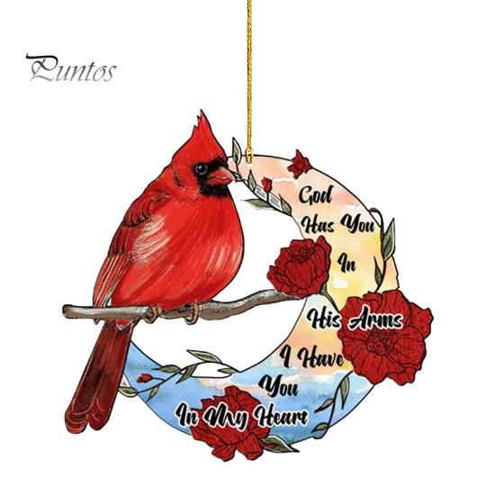Red Priest Pendant Realistic Bird Decor Letter Print Tag Christmas Decor Colorfast Hanging Car Window Pendant Holiday Valentines Day Gift