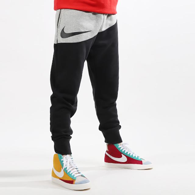 Nike Large Logo Yin Yang Spliced Knit Cuff Casual Sports Trousers Men Bottoms Black Grey BV5298-064