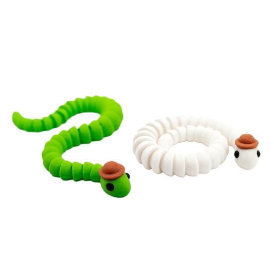 3D Printed Snake Figure Flexible Animal Fidget Toy Cute Articulating Snake Desk Toy for Collectors Easter Basket Stuffer