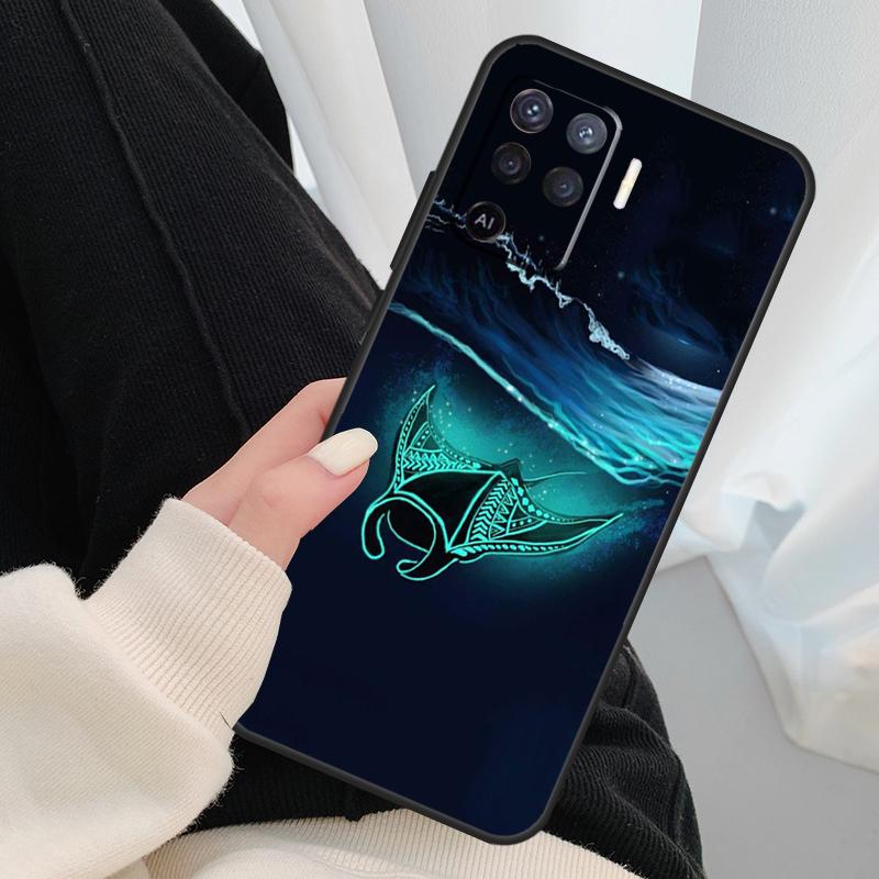 Animal Manta Ray Case For Oppo A96 A76 A16 A60 A98 A58 A78 A18 A38 A80 A40 A77 A57 A17 A74 A54 A94 A15 A5 Pro