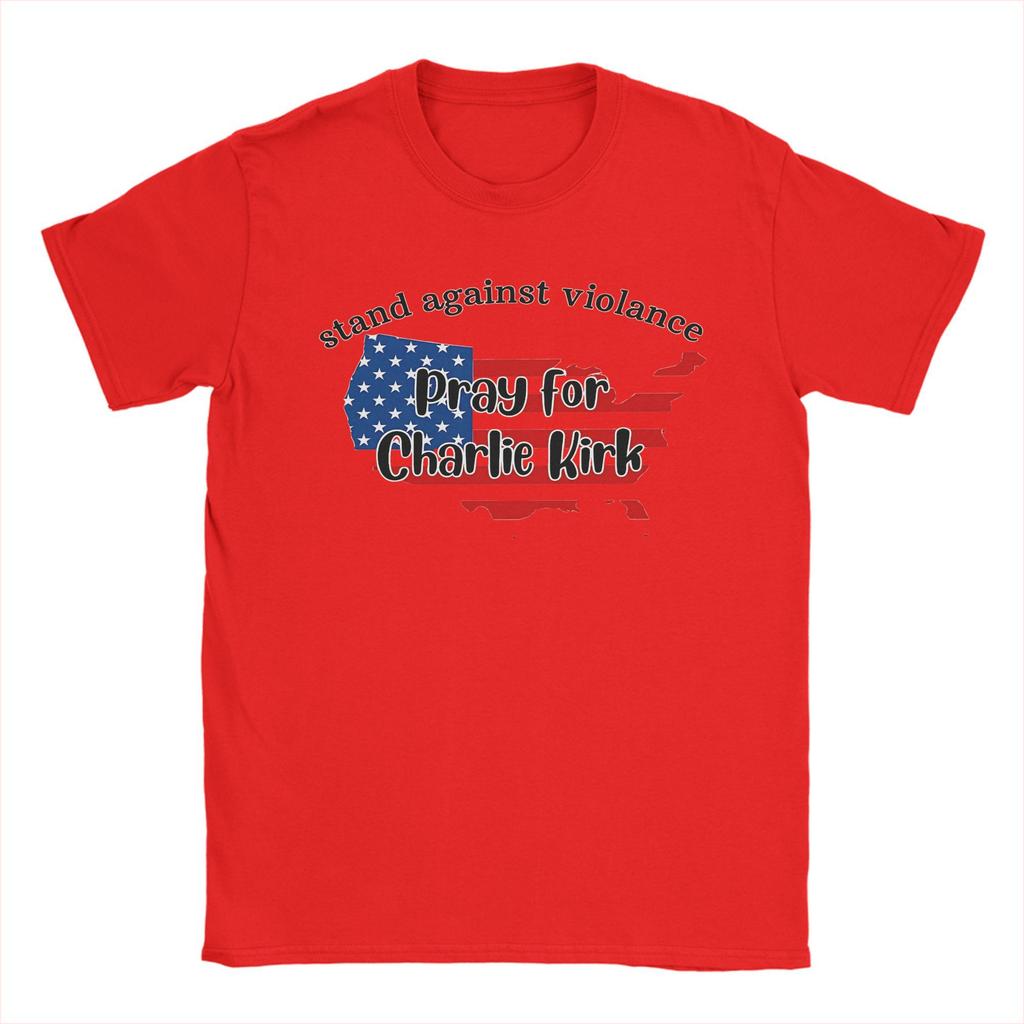 Charlie Kirk T Shirts Men Pure Cotton Vintage T-Shirt Crewneck  Tee Shirt Short Sleeve Clothes Birthday Gift