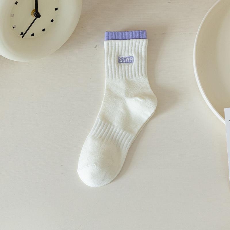 Female Spring and Autumn Fashion New Sports Deodorant Tube Socks