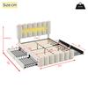 Polsterbett 160x200 LED Stauraumbett Lattenrost 4 Schubladen Stereo USB-Ladefunktion höhenverstellbares Kopfteil (ohne Matratze)