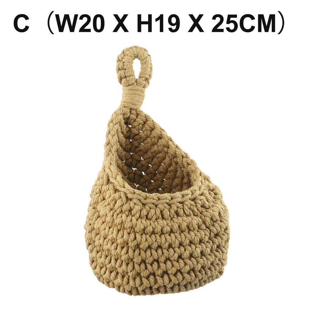 Kitchen Woven Basket Hanging Storage Baskets Cotton Rope