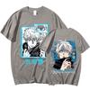 Anime Jujutsu Kaisen Satoru Gojo Graphic Printed T-shirt Men Women Casual Short Sleeves Cotton Summer Tee Shirts Oversized Gothic Streetwear