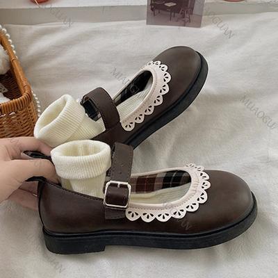 Lace Princess Kawaii Cute Lolita Shoes Student Jk Uniform Shoe Retro Sweet Girls Vintage Black Brown Gothic Round Toe Loafers