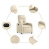 Vidaxl Electric Recliner, Cream, Fabric Upholstered