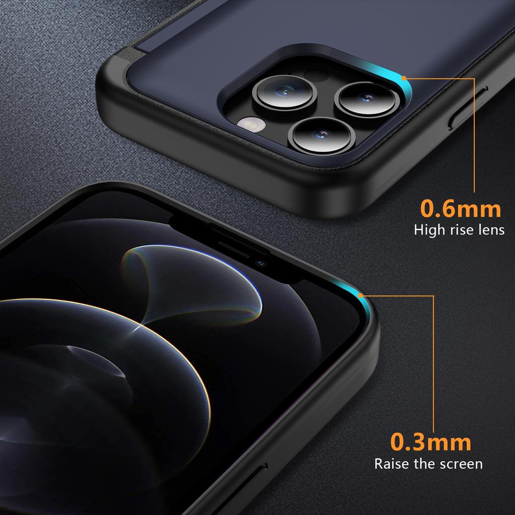 For iPhone 12 Pro 6.1 Inch/12 6.1 Inch Cell Phone Case Flip Kickstand TPU+PC Cover