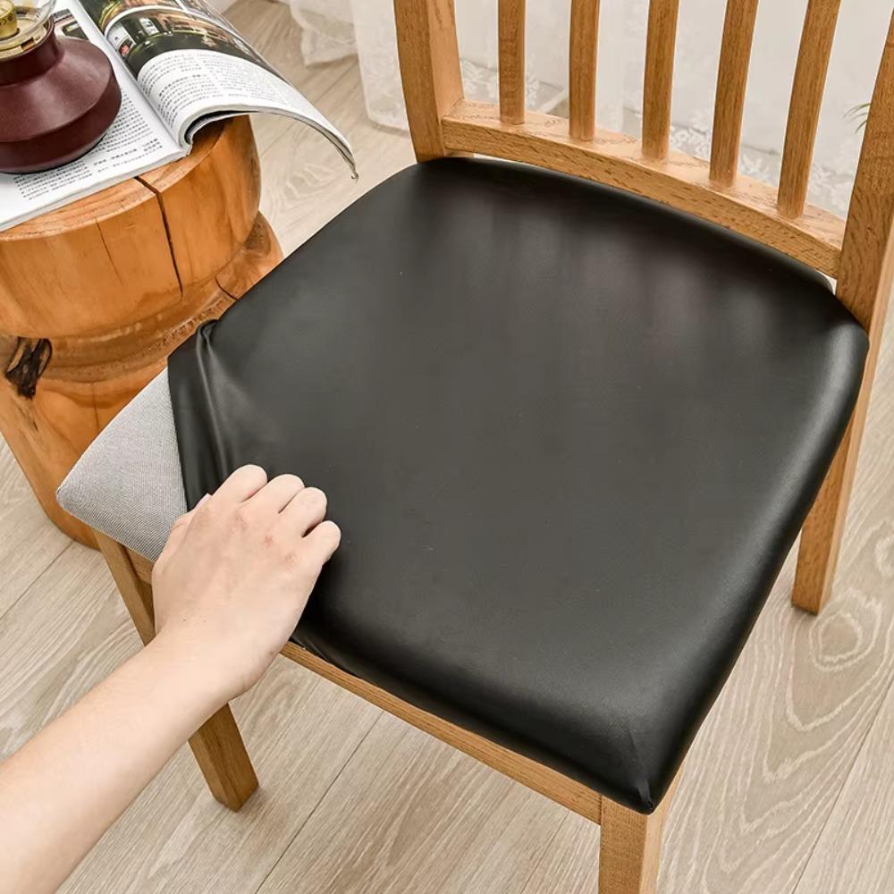 PU Leather Dining Room Chair Covers Removable Chair Cover Durable Chair Seat Covers