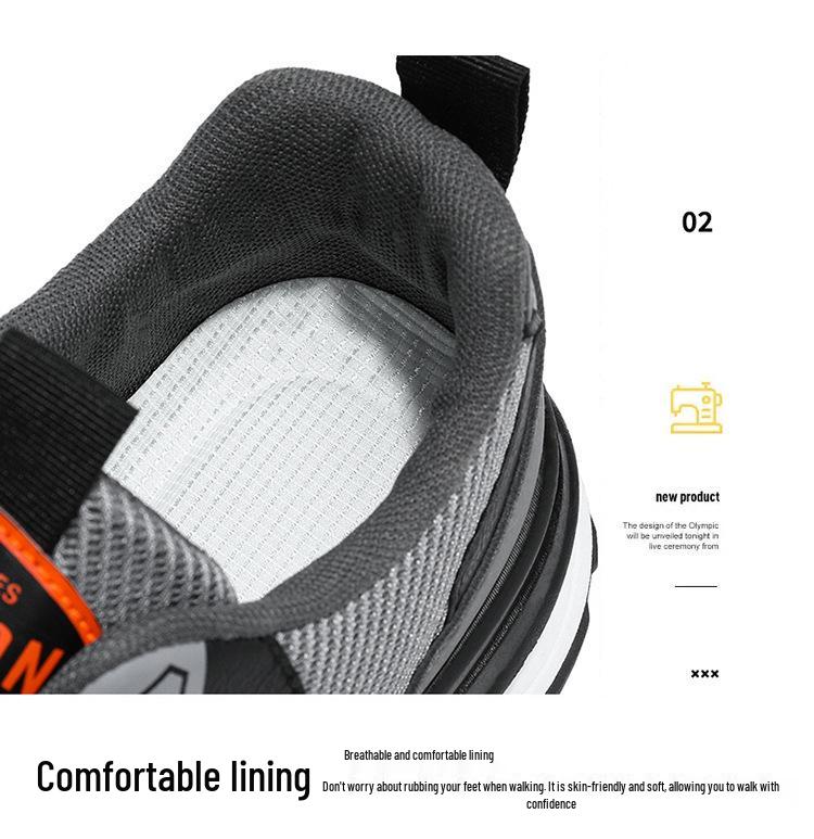 Men's Autumn Breathable Mesh Sneakers, Korean Style, Trendy Thick-Soled Casual Running Dad Shoes