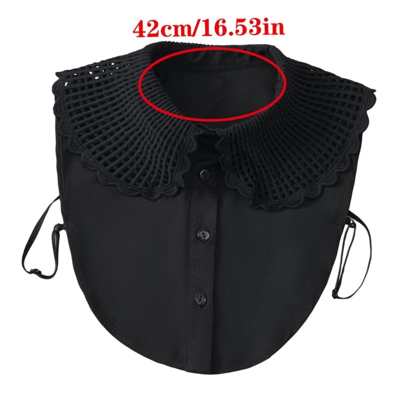 Breathable Cotton Polyester False Collar With Peplum Shoulder Design Easy To Wear Fashion Neckpiece For Daily Outfits