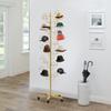 Espositore per cappelli in metallo, Supporto per riporre cappelli con 25 ganci, Espositore per cappelli autoportante - Oro
