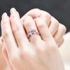 925 Sterling Silver Petite Sweet Heart Love Pink Yellow Zircon Ring Ladies Party Birthday Jewelry Gift For Women Wholesale