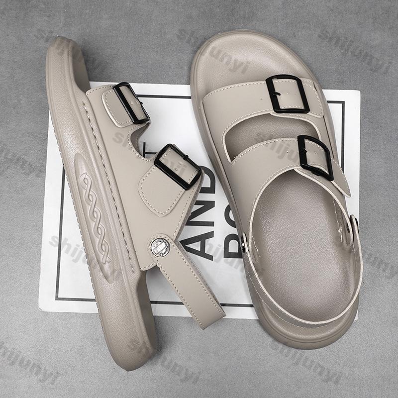 Men Sandals Summer 2026 New Outdoor Casual Non Slip Soft Sole Beach Shoes Lightweight Comfortable Fashion Buckle Strap Slippers