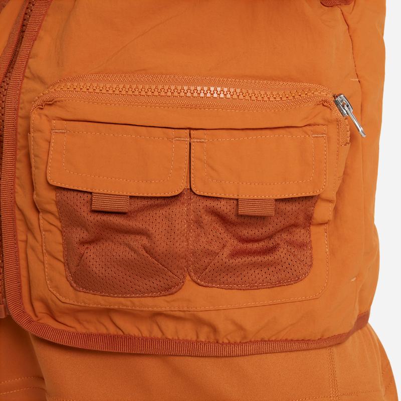 Nike Solid Color Work Pocket V-Neck Zipper Sleeveless Vest Kids tops FQ0475-813