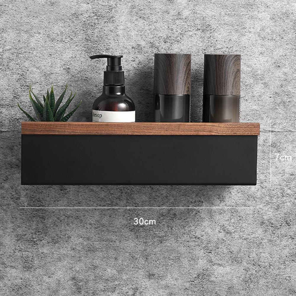 Rafturi de depozitare pentru baie, montate pe perete, fără perforații, din lemn, suport pentru baie, placă pentru condimente, organizator pentru raft de baie, organizator pentru toaletă