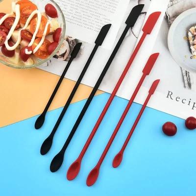 Silicone Makeup Spatulas, Butter Knife, Kitchen Tools Accessories, 1/3/4Pcs Black Lengthen Mini Soft Jar Cake Cream Jam Scrapers