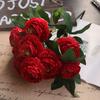 Artificial Rose Flower Bouquet With Silk Material For Wedding Decor And Photography Props
