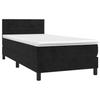VidaXL Divan Bed with Mattress Black 90x190 Cm Velvet - Model 3141277