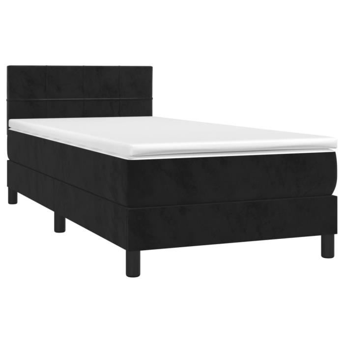 VidaXL Divan Bed with Mattress Black 90x190 Cm Velvet - Model 3141277