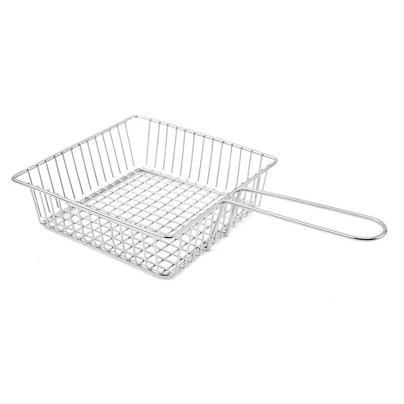 Stainless Steel French Fry Basket Snack Filter Fried Net Drain Grid Drain Western Food Basket Chicken Fry Basket Kitchen Tool