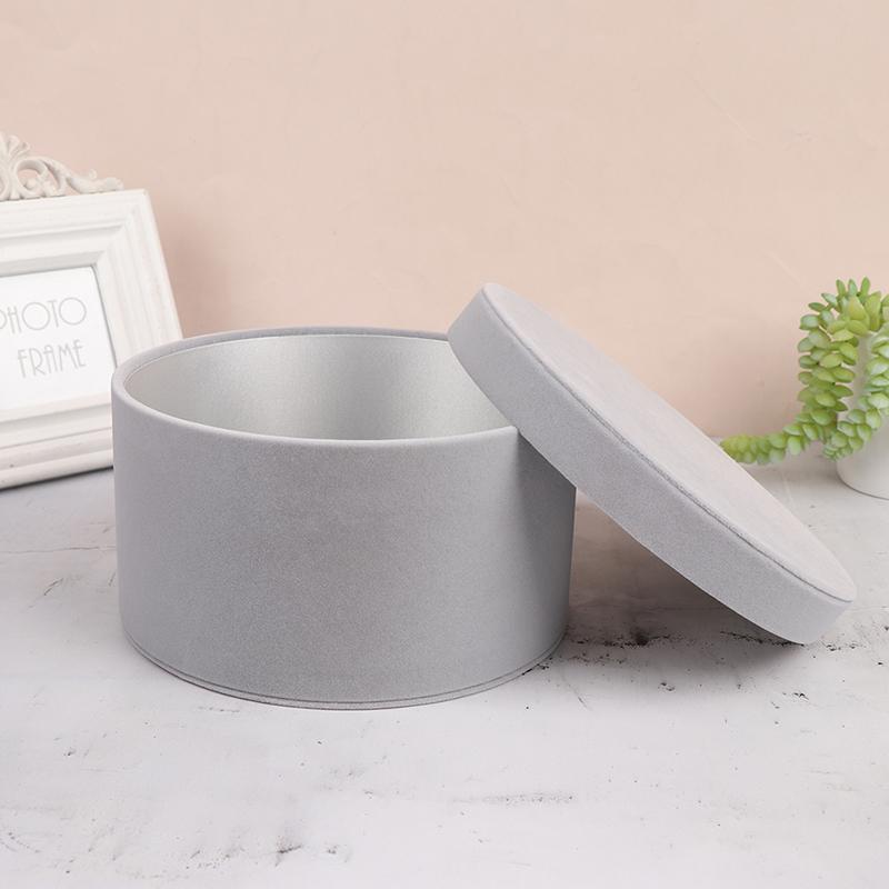 1Pc Round Flannelette Flower Boxes Florist Gift Party Packaging Box Decoration