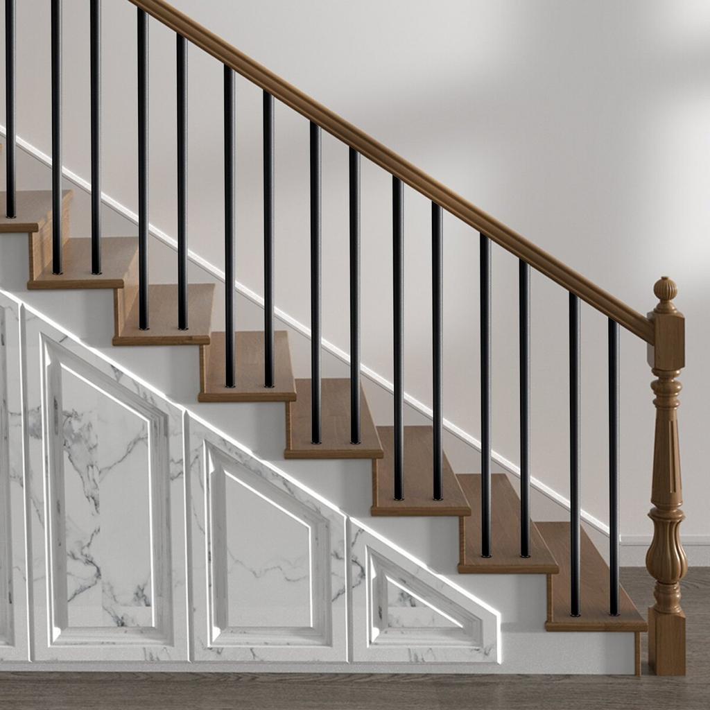 Staircase Balusters 101 Pack 32 In Aluminum Spindles with Screws/Rail Caps