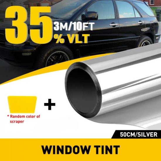 20 x10FT Uncut Window Roll Tint Film 35% VLT Silver For Car Home Office Glass EA