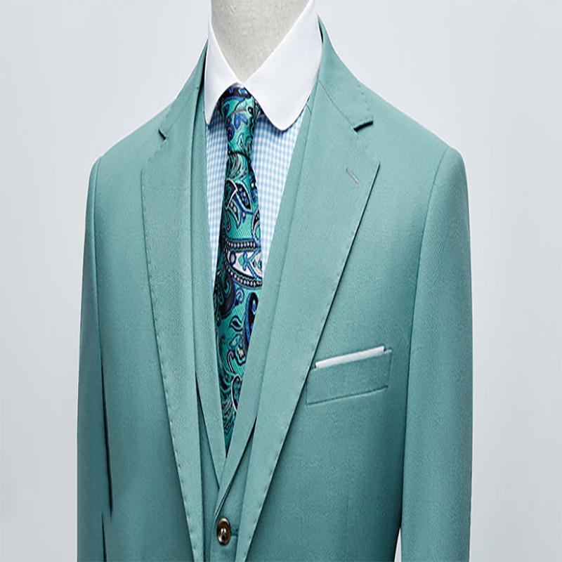 Tie Light Green Coat Pant Groom Tuxedos Light Green Notch Lapel