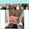 Bolsa Transversal de Ombro Macia Feminina da Moda Bolsa Mini Quadrada Versátil e Elegante em Preto Creme Roxo e Rosa