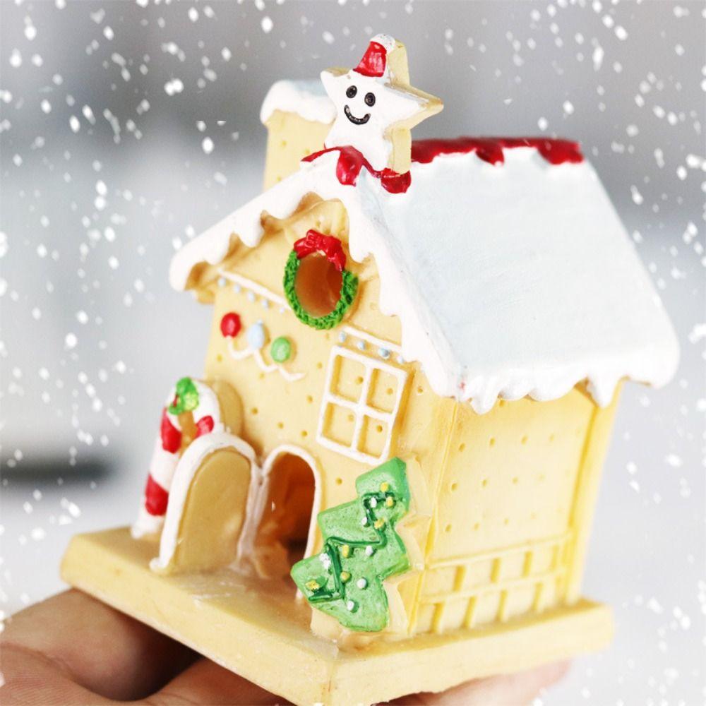 3D Christmas House Statue Cartoon Christmas Miniature Cookie House  Kids Gift