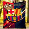 Customiz Name Personality FC Barcelona logo Blanket Soft&Warm Office Bed Travel Lunch Break Blanket,Gift All Seasons