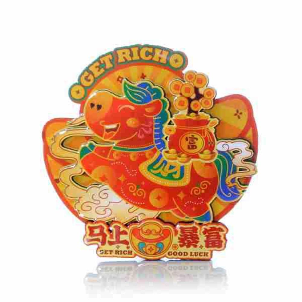 

Счастливое Благословение Новый Год Магнитная Наклейка Китайский Стиль Год Лошади Магнит на Холодильник Подарки Style 4