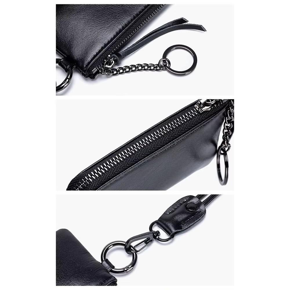 Retro Hanging Neck Wallets PU Card Holder Simple Men's Money Pouch  Gift