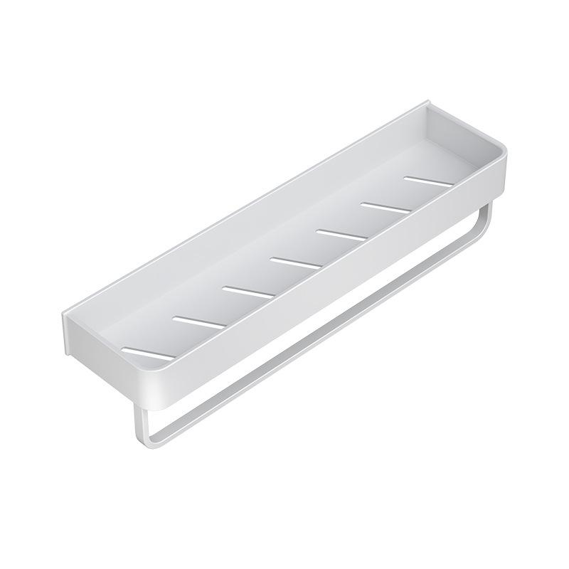 White No-Drill Wall-Mounted Bathroom Organizer and Vanity Shelf