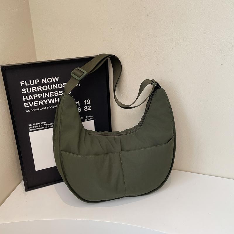 Bag women's new large-capacity dumpling bag college student class shoulder bag simple versatile commuter light messenger bag