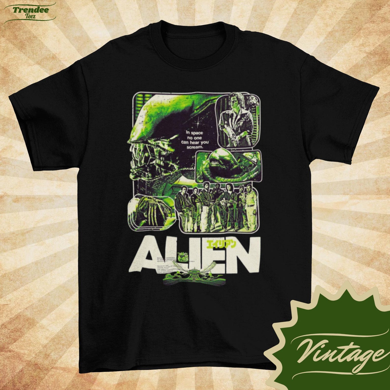 Alien Movie Poster T-shirt: Retro Horror Graphic Tee S