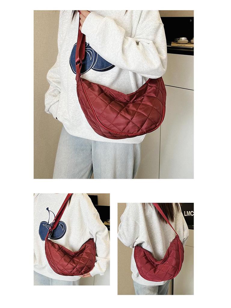 Women's Large Capacity Diamond Quilted Crossbody Bag - Versatile, Lightweight, and Casual