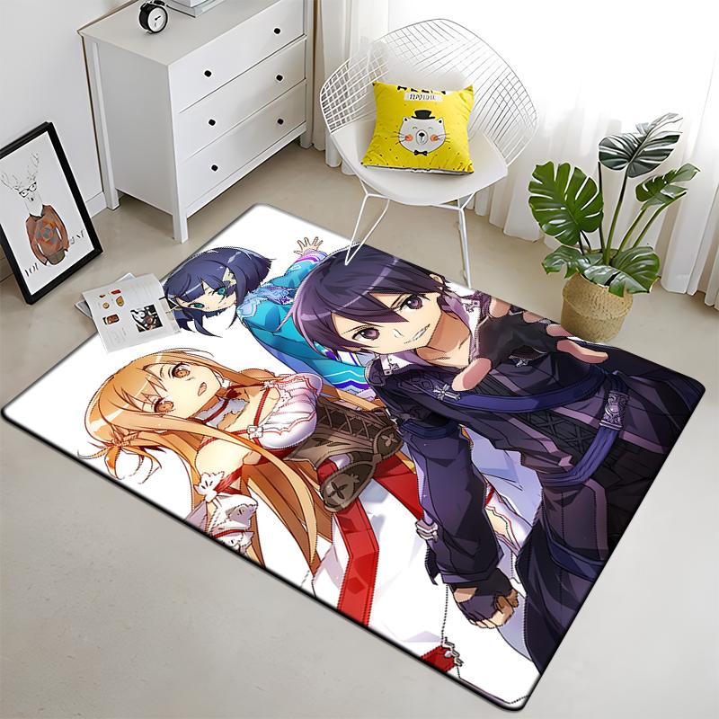 Hot Anime SAO Sword Art Online Modern House Living Room Floor Matte Bedroom Carpet Art Poster Mat Pattern Decorative Square Rug