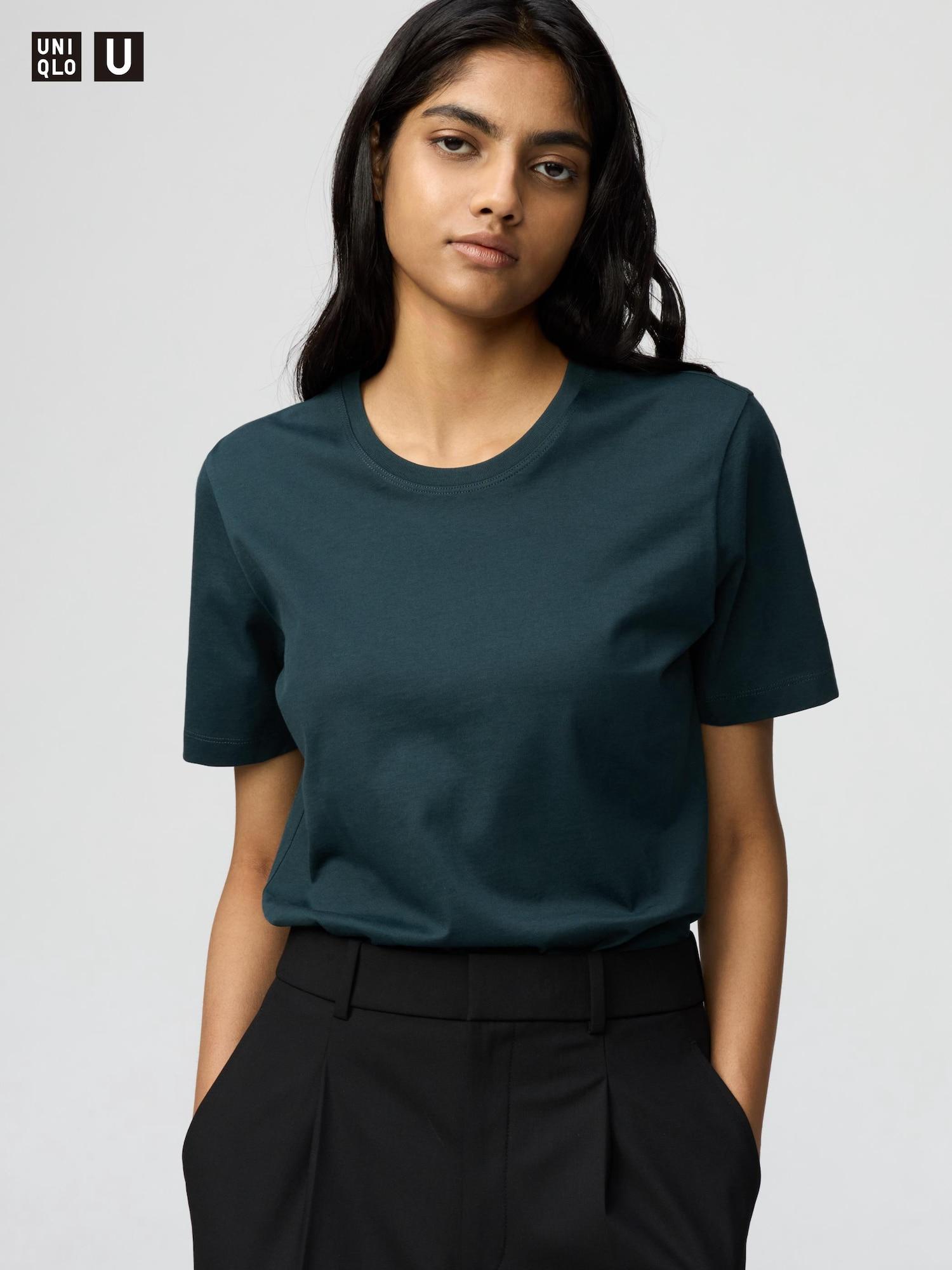 

Футболка Uniqlo Supima из хлопка с коротким рукавом 58 DARK GREEN/WOMEN XS
