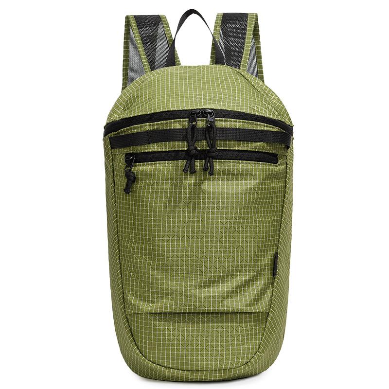 Leichter Rucksack mit Gittermuster für Damen und Herren mit mehreren Fächern – kompakter Alltagsrucksack für Schule und Stadtverkehr