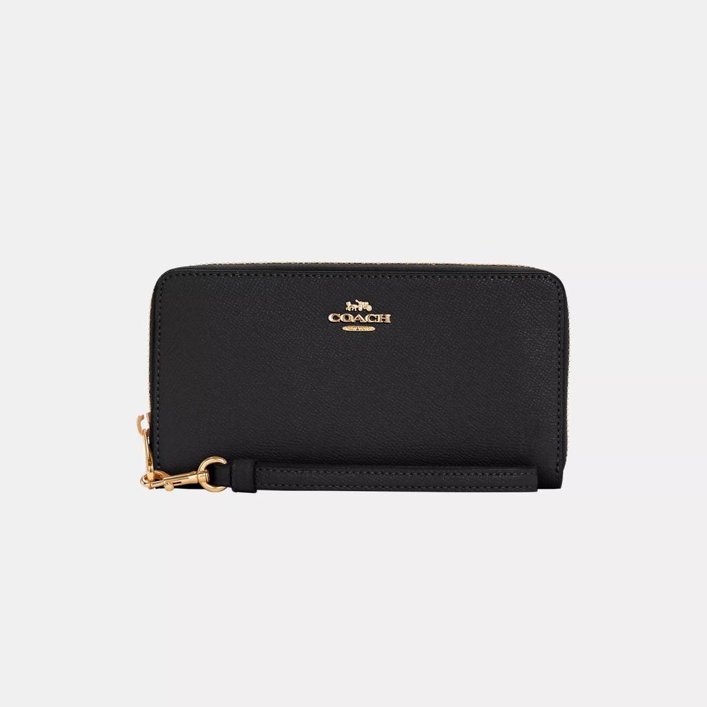 Coach Long Zip Around Wallet Gold Chalk