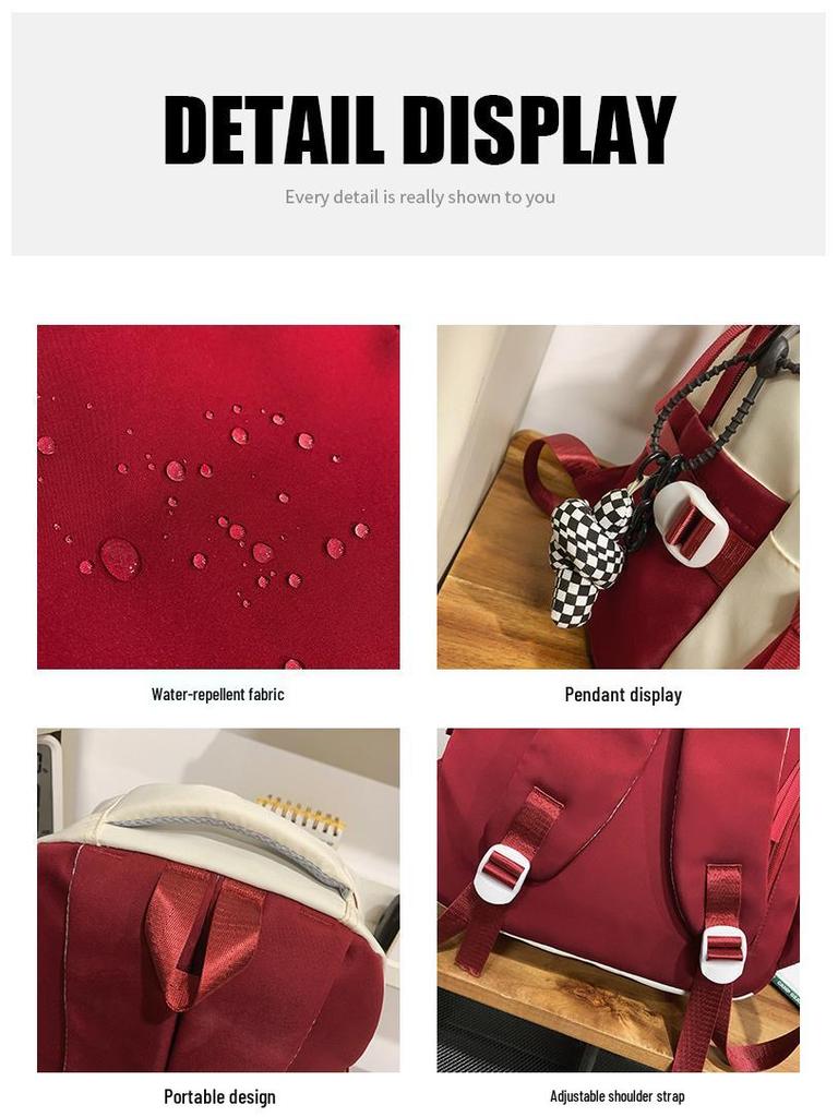 Zaino Color Block di Grande Capacità - Stile Coreano per Studenti delle Medie e Universitari