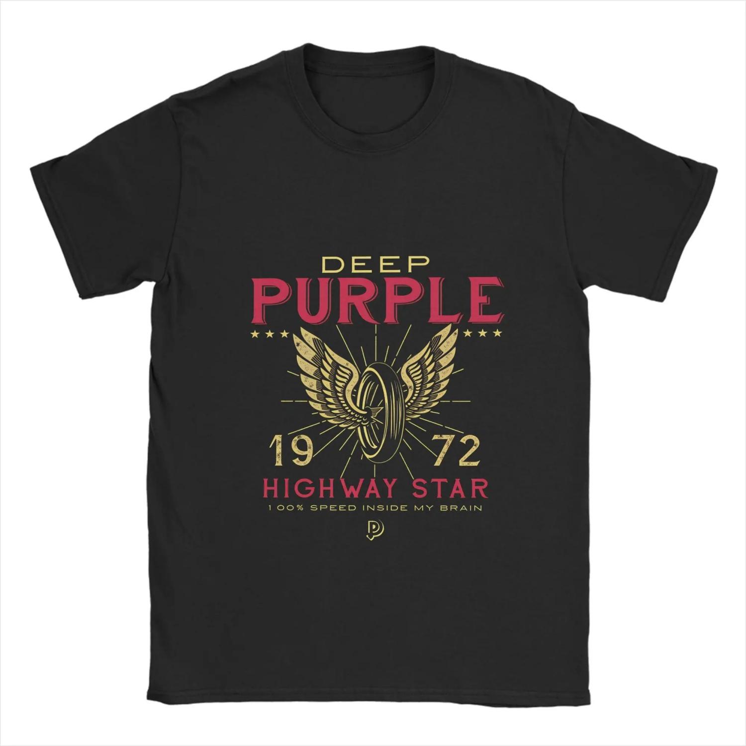

Men s T-Shirts Deep Purples Hipster Cotton Tees Short Sleeve T Shirts Crewneck Tops Party S чёрный