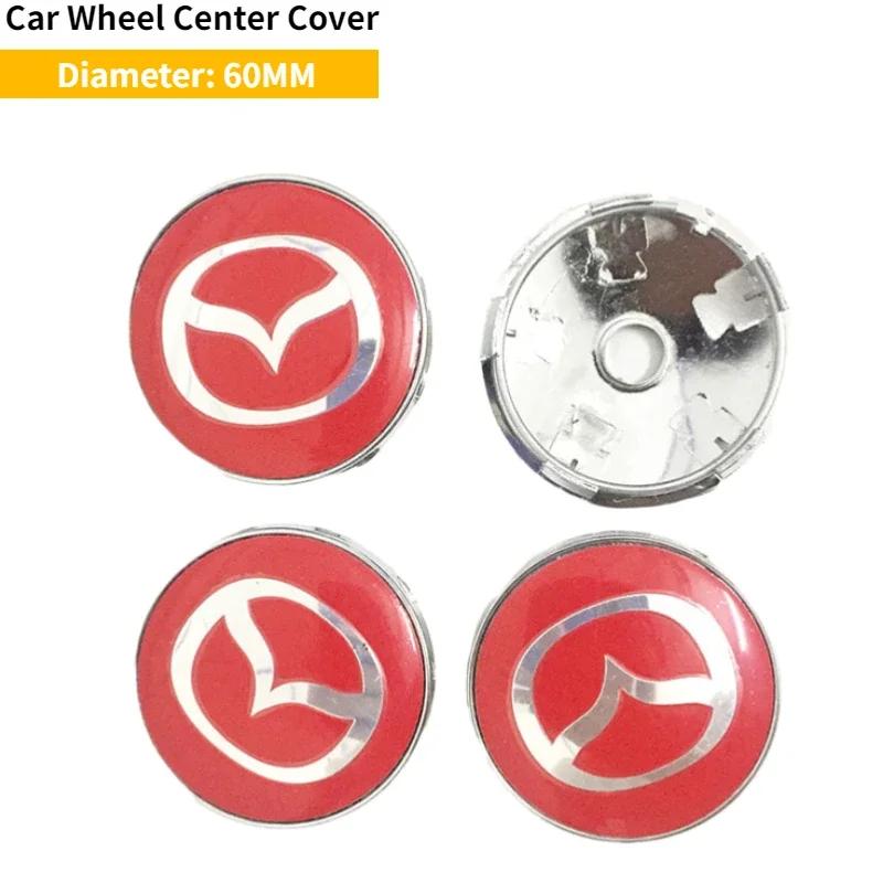 

52/56/60mm Car Tire Center Hub Caps Emblem Covers for Mazda Atenza MX3 CX3 CX5 2 3 6 323 626 RX8 RX7 Protege Axela Speed