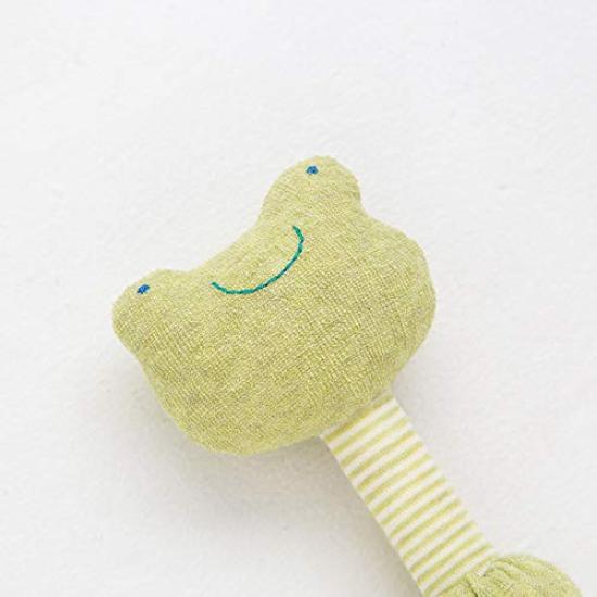 Pompkins BABY Organic Cotton Stick Rattle Made in Japan 100% [Frog Series] Y-1358